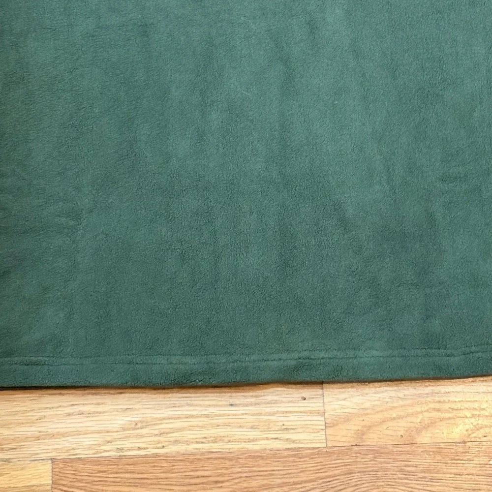 Mens Military Forest Green Fleece Henley‎ Pullover American Flag Patch 3XL